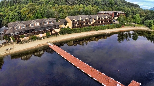 Lodge on Loch Lomond from the aerial photograph
