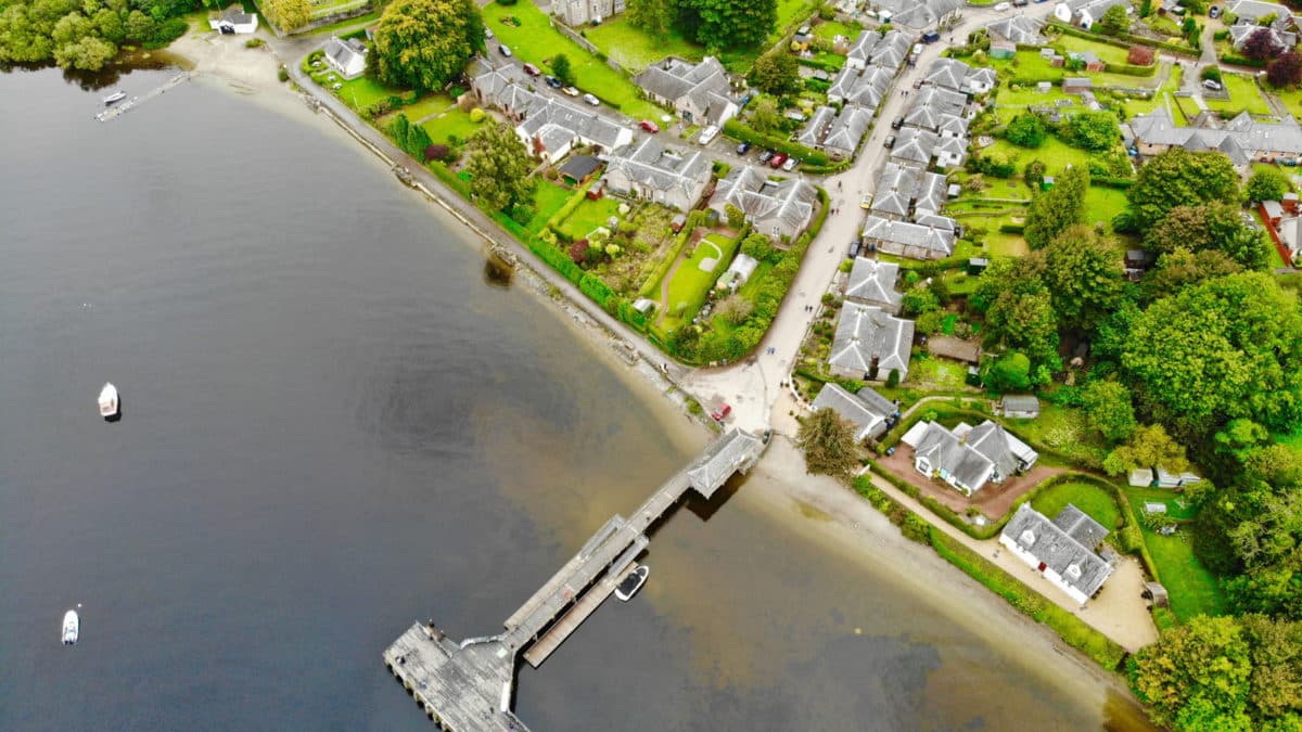 Luss Pier from a Drone